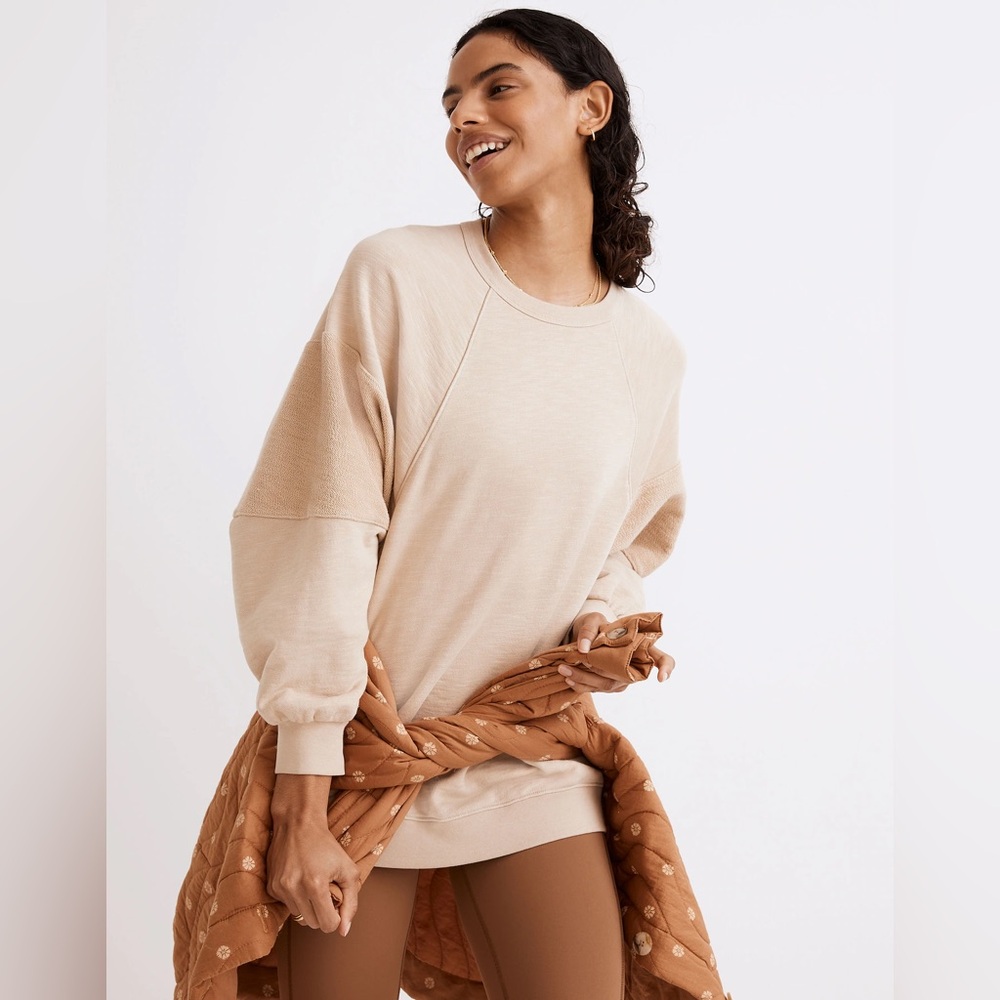 MADEWELL MWL Oversized Raglan Sweatshirt Tan Size XSmall